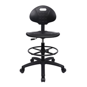 Deluxe Polyurethane 10' Adjustable Height Drafting Lab Stool Chair (Self-Brake Caster)