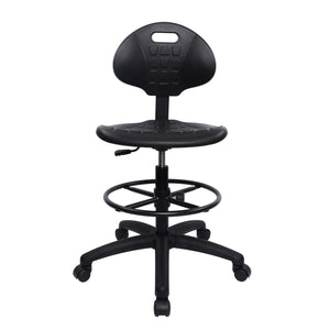 Deluxe Polyurethane 10' Adjustable Height Drafting Lab Stool Chair (Nylon Caster)
