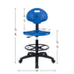 Deluxe Polyurethane Drafting Lab Stool Chair Blue (Nylon Caster)