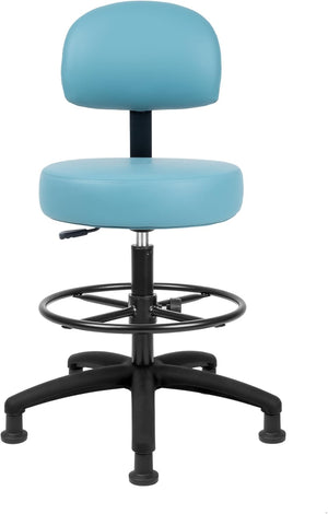 Tall Bench Height Blue Multi-Purpose Medical Spa Drafting Stool (Glide)