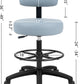 Tall Bench Height Grey Multi-Purpose Medical Spa Drafting Stool (Standard Caster)