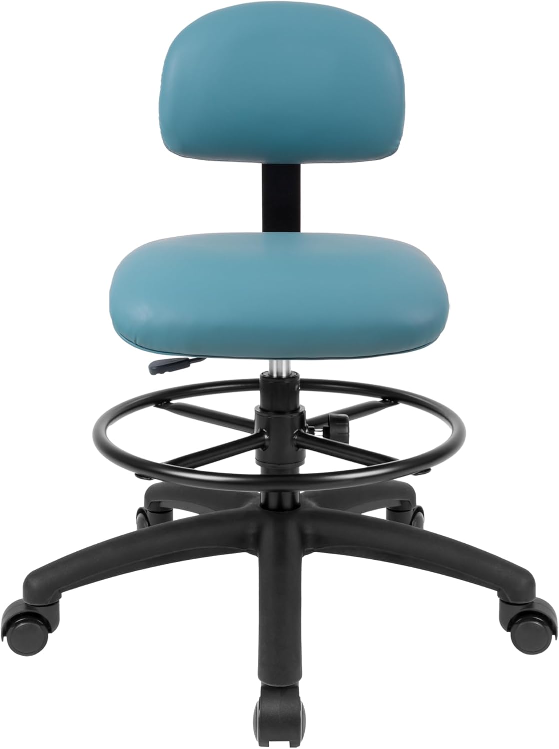 Med. Bench Height Blue Multi-Purpose Drafting Chair (Self-Braking Caster)