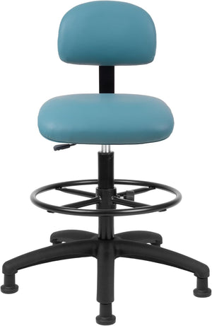 Tall Bench Height Blue Multi-Purpose Drafting Chair (Glide)