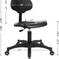 Deluxe Polyurethane Lab Stool Chair, 16.5"-21.5" Adjustable Table Height, Heavy Duty.Black (Blade Wheels)