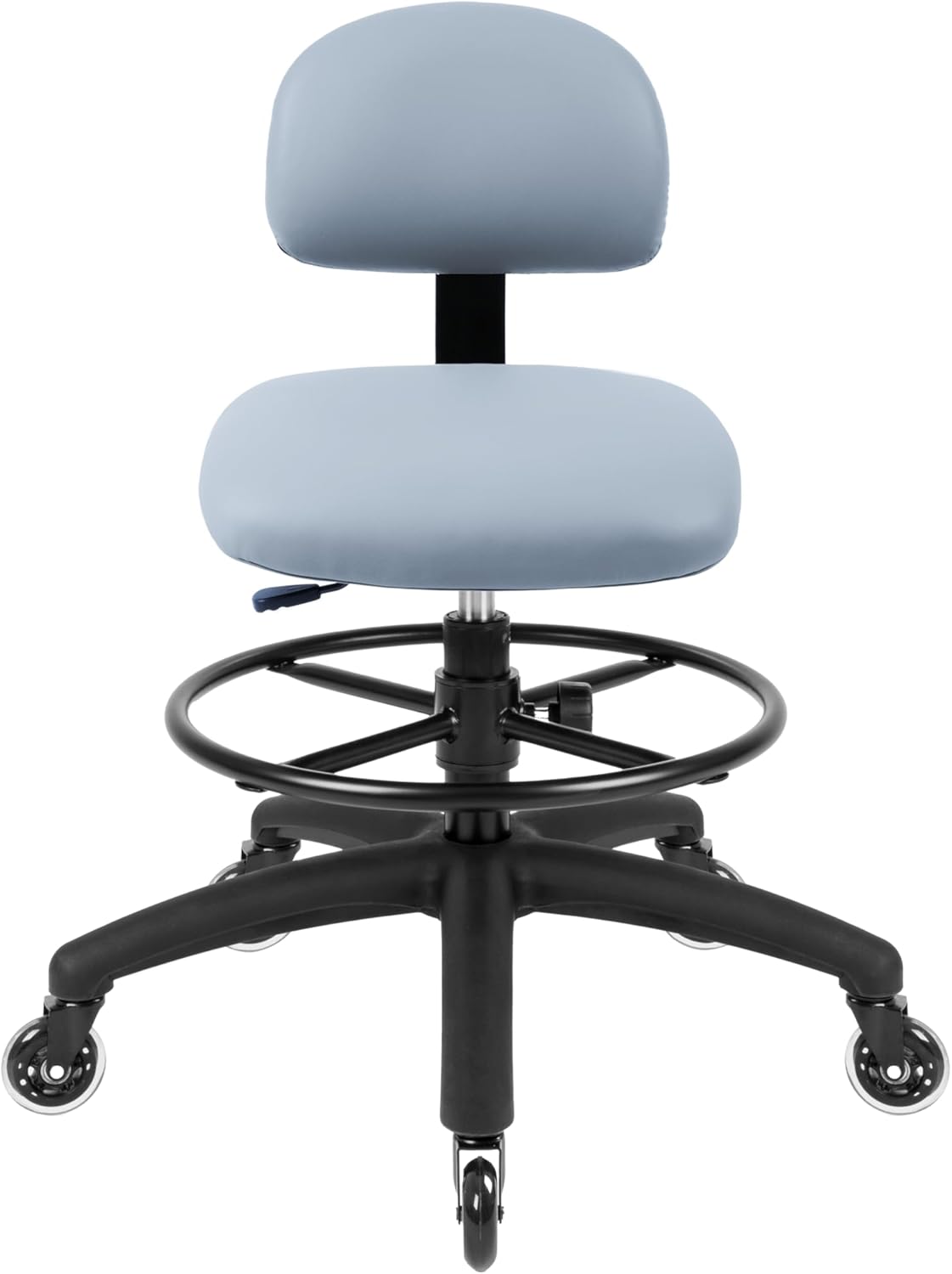 Med. Bench Height Grey Economical Multi-Purpose Drafting Chair (Blade Wheels)