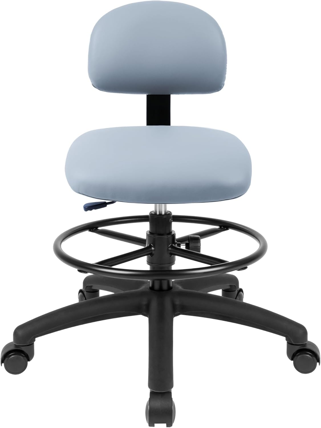 Med. Bench Height Grey Multi-Purpose Drafting Chair (Self-Braking Caster)