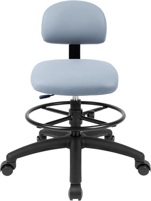 Med. Bench Height Grey Multi-Purpose Drafting Chair (Self-Braking Caster)
