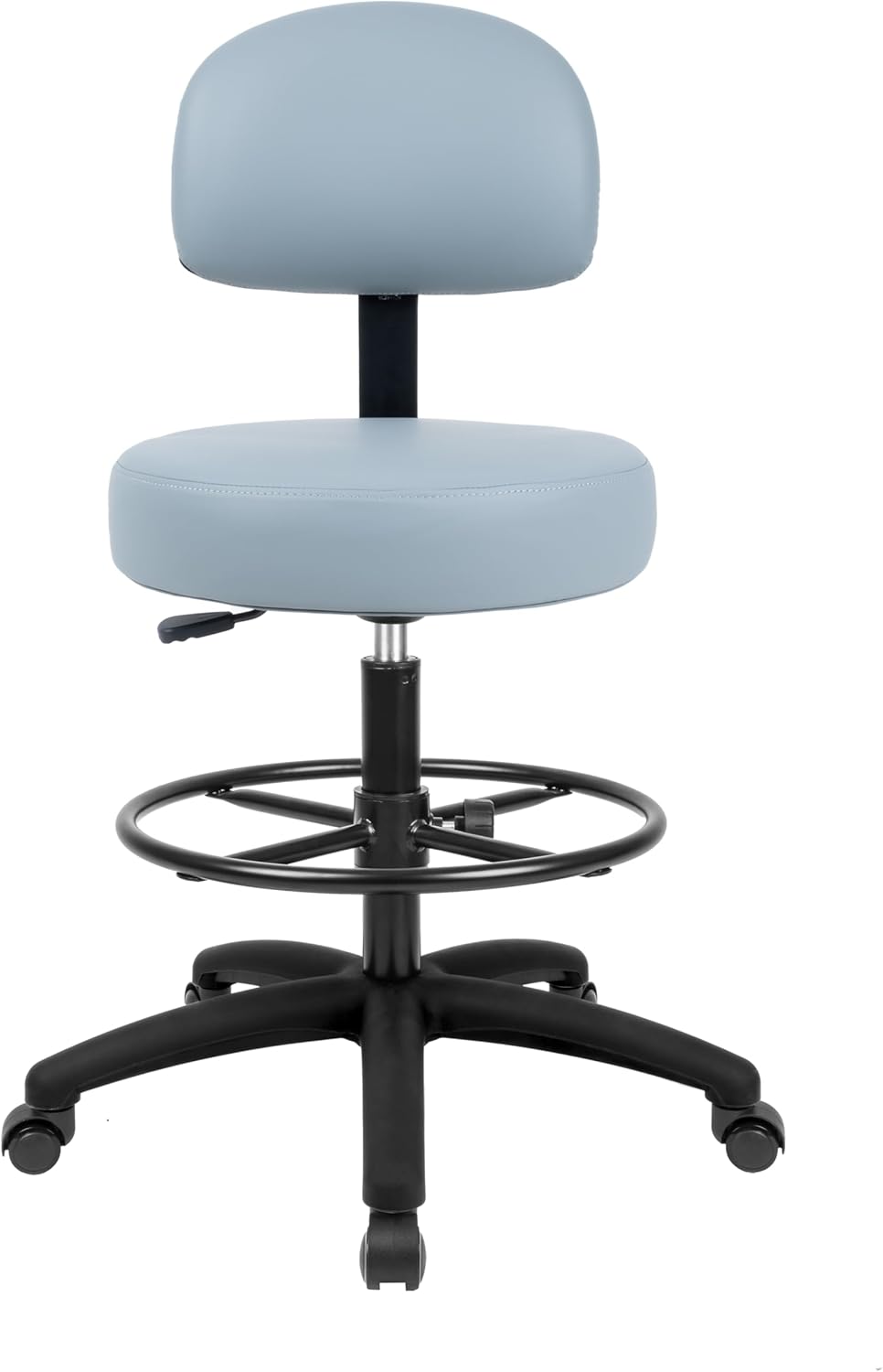 Tall Bench Height Grey Multi-Purpose Medical Spa Drafting Stool (Self-Braking Caster)