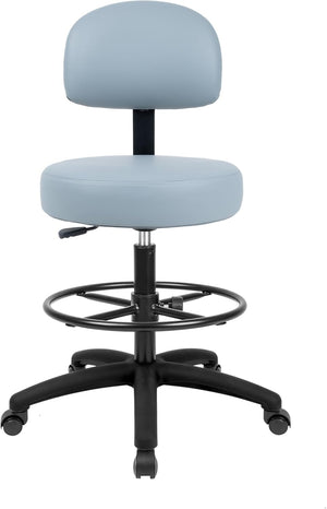 Tall Bench Height Grey Multi-Purpose Medical Spa Drafting Stool (Self-Braking Caster)
