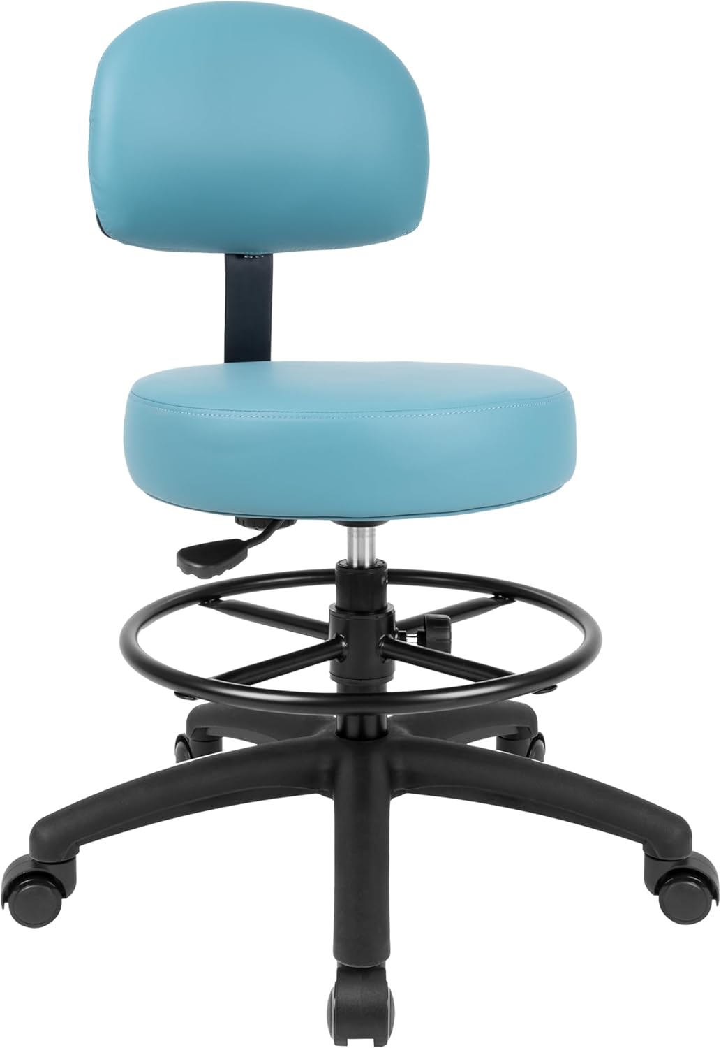 Med. Bench Height Blue Multi-Purpose Medical Spa Drafting Stool (Self-Braking Caster)