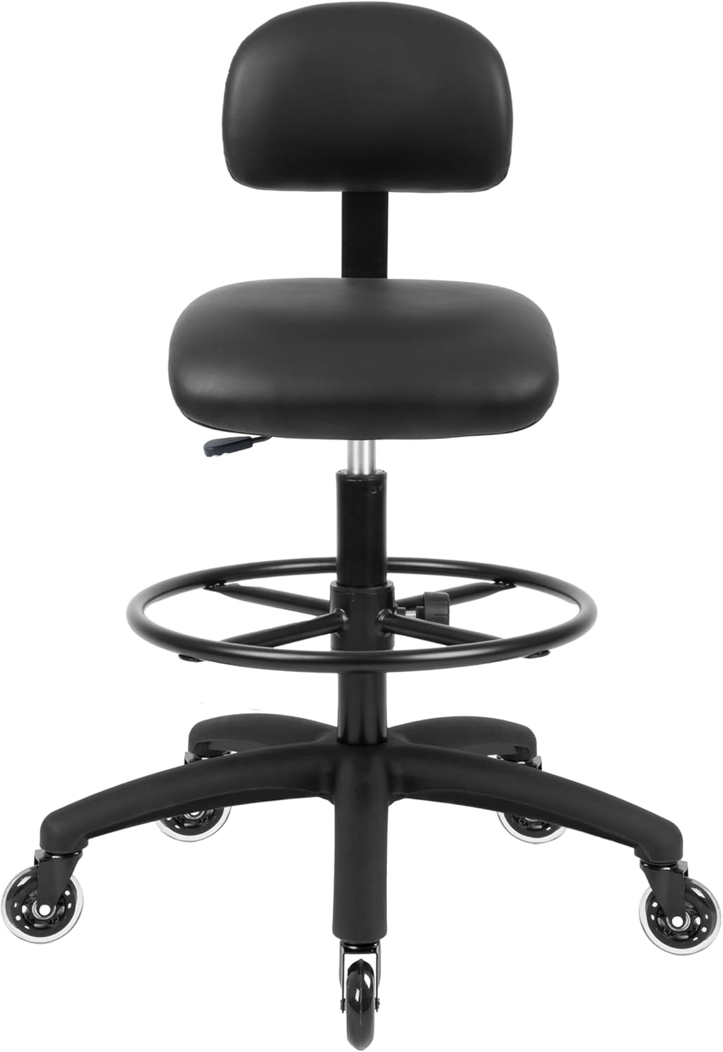 Tall Bench Height Black Economical Multi-Purpose Drafting Chair (Blade Wheels)