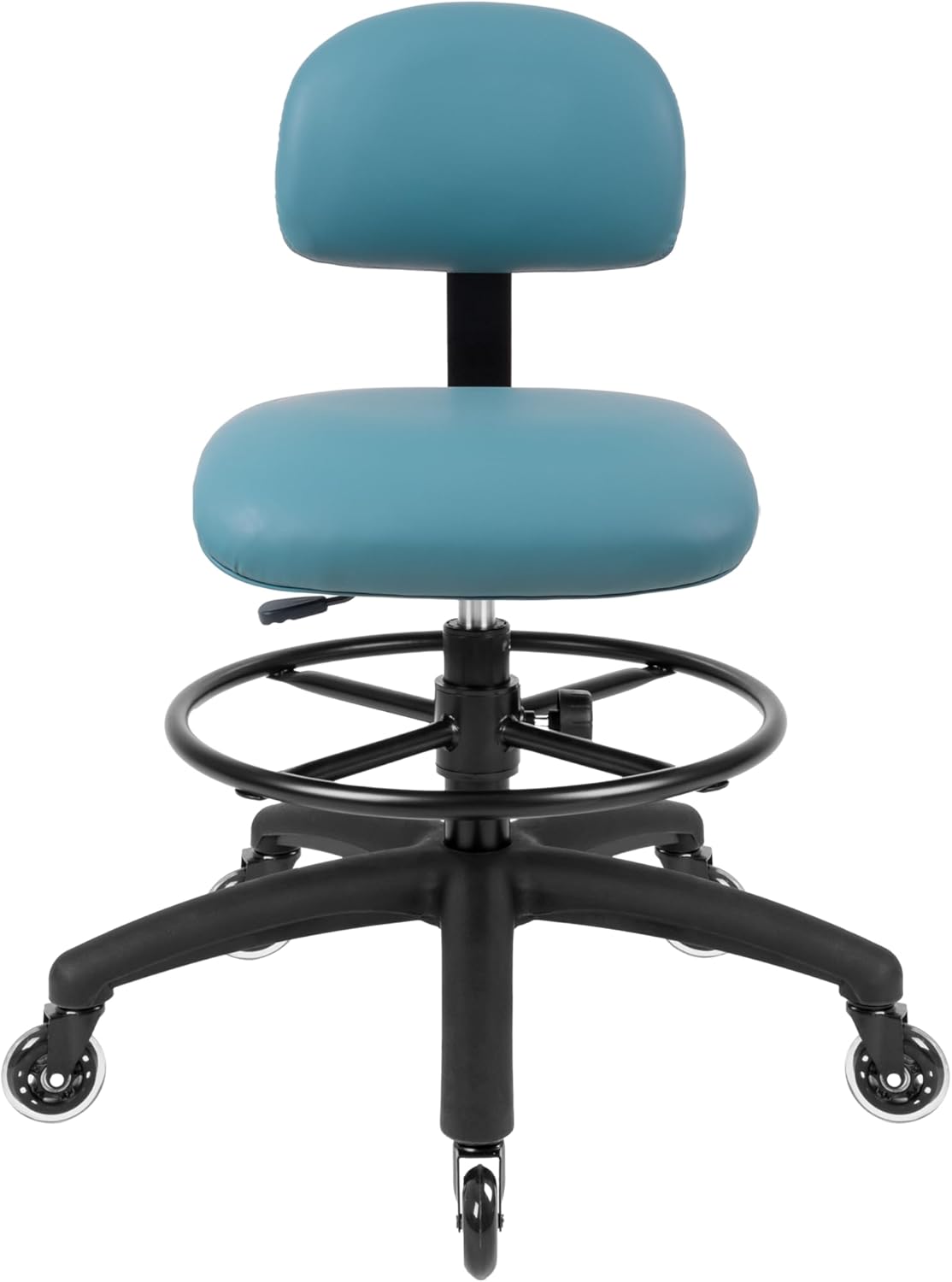 Med. Bench Height Blue Economical Multi-Purpose Drafting Chair (Blade Wheels)