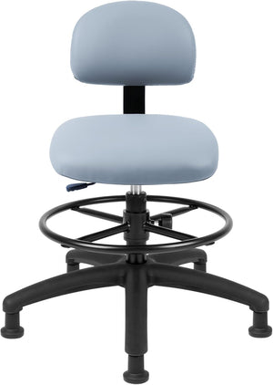 Med. Bench Height Grey Multi-Purpose Drafting Chair (Glide)