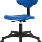 Deluxe Polyurethane Lab Stool Chair, 5" Adjustable Table Height, Heavy Duty, Blue (Blade Wheels)