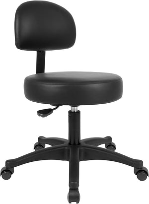 Table Height Black Multi-Purpose Medical Spa Drafting Stool (Self-Braking Caster)