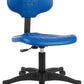 Deluxe Polyurethane Lab Stool Chair, 5" Adjustable Table Height, Heavy Duty, Blue (Standard Caster)