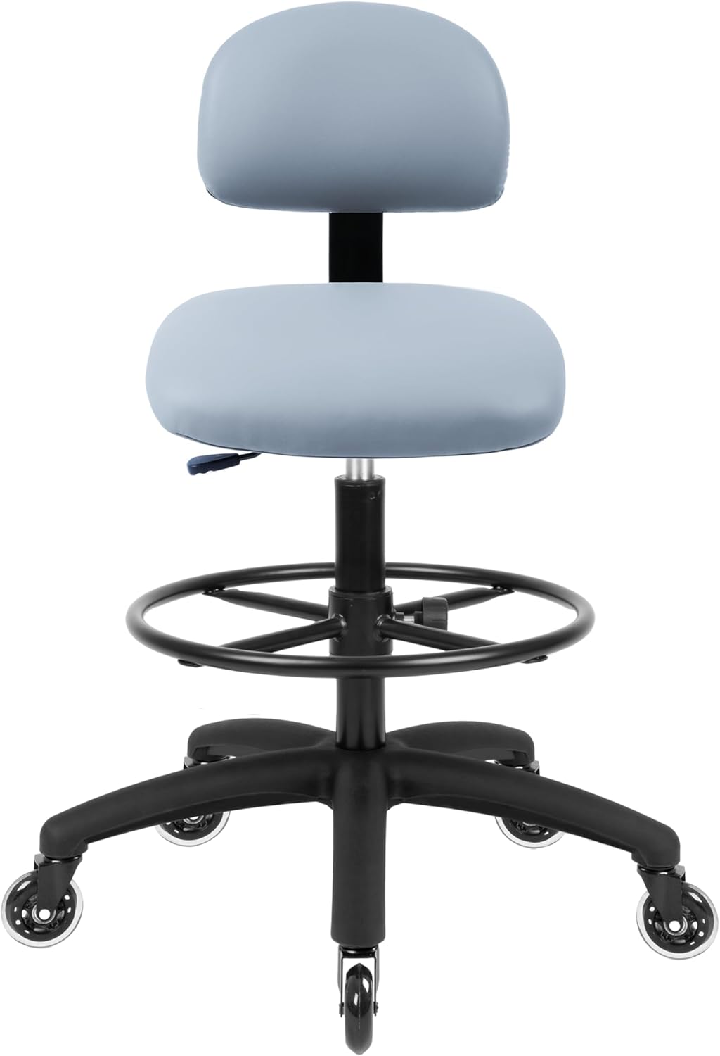 Tall Bench Height Grey Economical Multi-Purpose Drafting Chair (Blade Wheels)