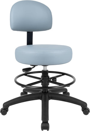 Med. Bench Height Grey Multi-Purpose Medical Spa Drafting Stool (Standard Caster)