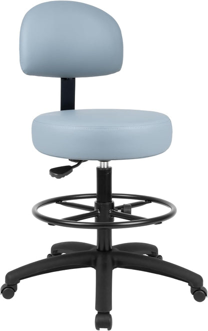 Tall Bench Height Grey Multi-Purpose Medical Spa Drafting Stool (Standard Caster)