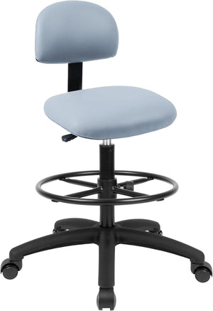 Tall Bench Height Grey Multi-Purpose Drafting Chair (Self-Braking Caster)