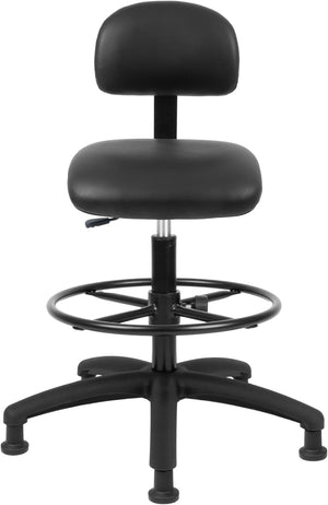 Tall Bench Height Black Multi-Purpose Drafting Chair (Glide)