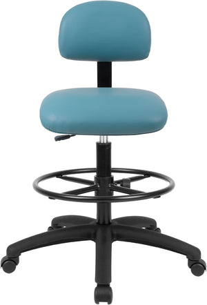 Tall Bench Height Blue Multi-Purpose Chair (Standard Caster)