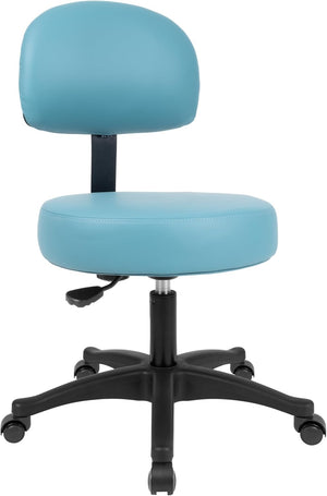 Table Height Blue Multi-Purpose Medical Spa Drafting Stool (Self-Braking Caster)