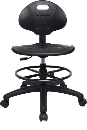 Deluxe Polyurethane 8" Adjustable Height Drafting Lab Stool Chair (Standard Caster)