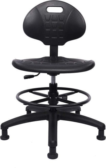 Deluxe Polyurethane 8" Adjustable Height Drafting Lab Stool Chair. (Glide)