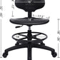 Deluxe Polyurethane 8" Adjustable Height Drafting Lab Stool Chair (Self-Brake Caster)