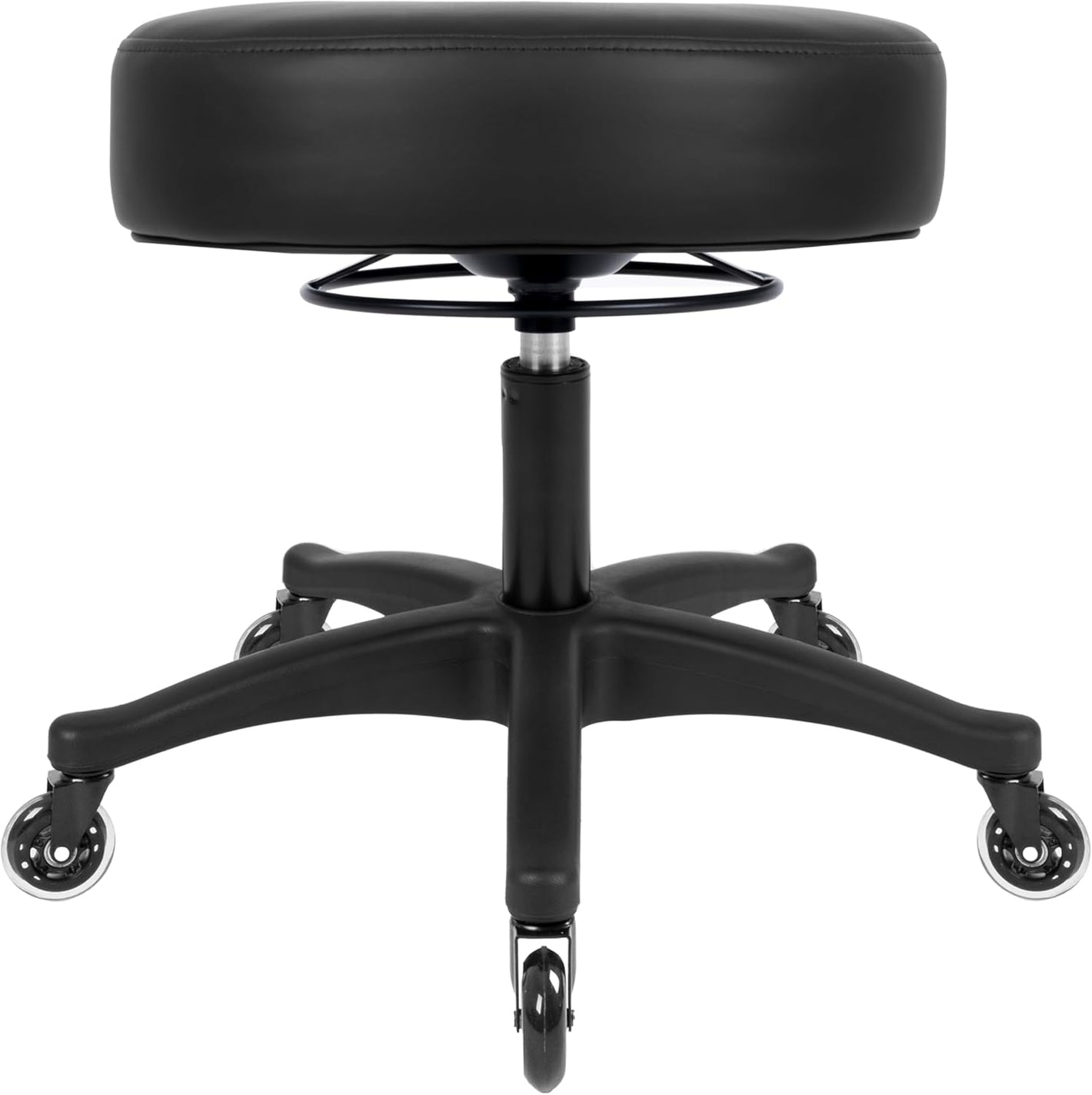 17" Black Table Height Adjustable All-Purpose Stools (Blade Wheels)