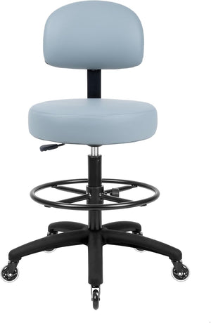 Tall Bench Height Grey Economical Multi-Purpose Medical Spa Drafting Stool (Blade Wheels)