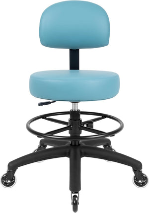 Med. Bench Height Blue Economical Multi-Purpose Medical Spa Drafting Stool (Blade Wheels)