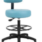 Tall Bench Height Blue Economical Multi-Purpose Medical Spa Drafting Stool (Blade Wheels)