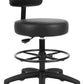 Tall Bench Height Black Multi-Purpose Medical Spa Drafting Stool (Blade Wheels)