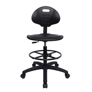 Deluxe Polyurethane 10" Adjustable Height Drafting Lab Stool Chair (Nylon Caster)