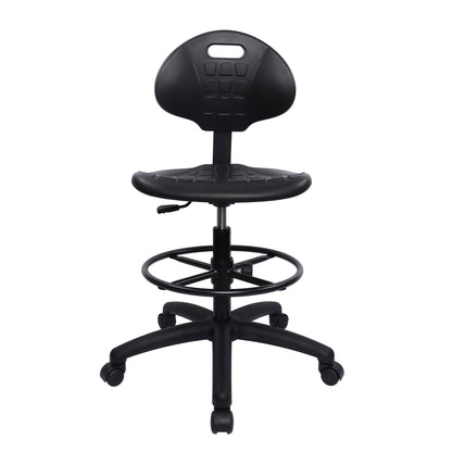 Deluxe Polyurethane 10" Adjustable Height Drafting Lab Stool Chair (Nylon Caster)