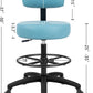 Tall Bench Height Blue Economical Multi-Purpose Medical Spa Drafting Stool (Blade Wheels)