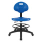 Deluxe Polyurethane Drafting Lab Stool Chair Blue(Nylon Caster)