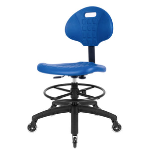 Deluxe Polyurethane Drafting Lab Stool Chair (Blade Wheels)