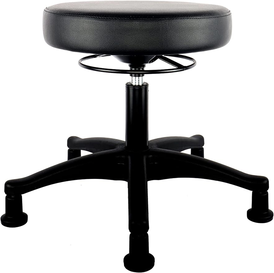 15" Heavy Duty Table Height Adjustable Round Seat Stool (Glide)